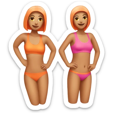 Orange and pink bathing suit  sticker