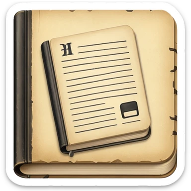 BLACK AND WHITE COLORLESS WRITTEN PAPER BOOK sticker