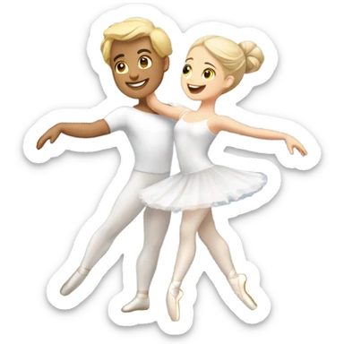 Ballet couple Dancing, boy white and girl white sticker