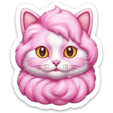 cat made of cotton candy sticker