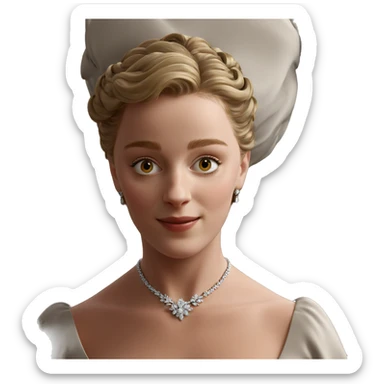 smiling girl in elegant dress sticker