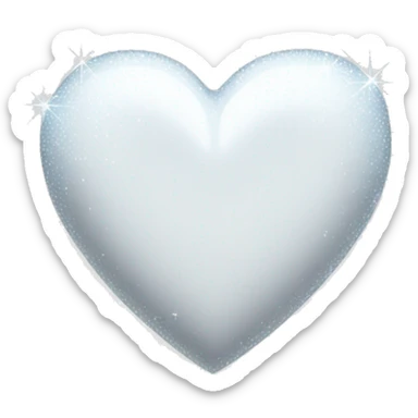 White heart with sparkles  sticker