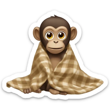 monkey wearing a blanket ￼ sticker