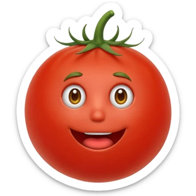 Eine Tomate mit Gesicht und Hände und Füße  sticker