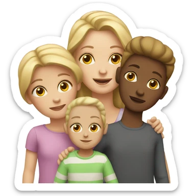 white woman with 2 children sticker