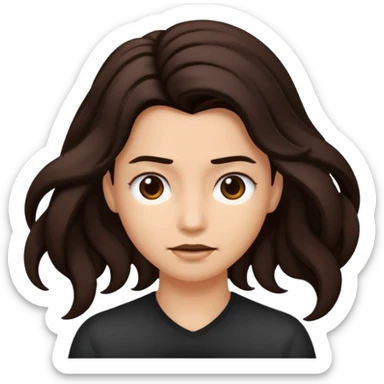 Fais la frange plus tordu la peau plus foncé et les cheveux bruns et bien plus long  sticker