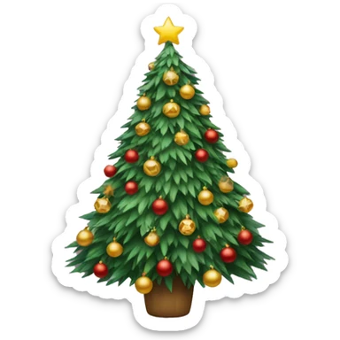 Christmas tree with santa haat sticker