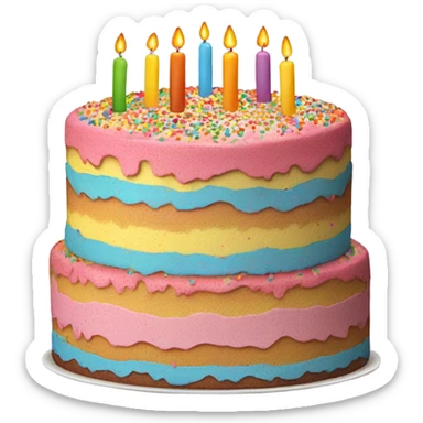 Birthday cake sticker