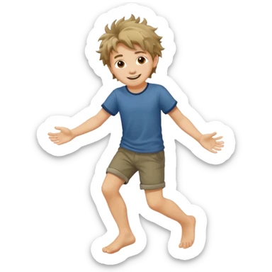barefooted boy with messy hair sticker