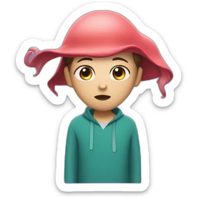 squid game character acting shy sticker