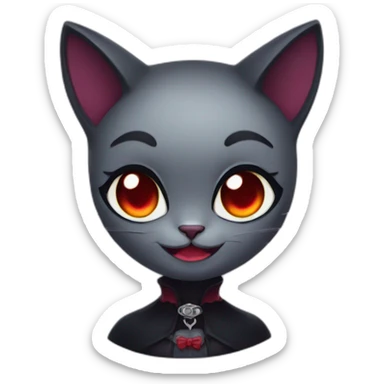 vampire cat girl sticker