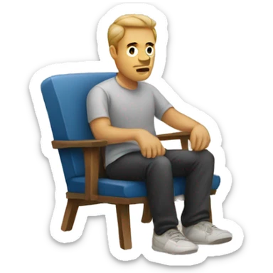 A man sitting on lazy chair sticker