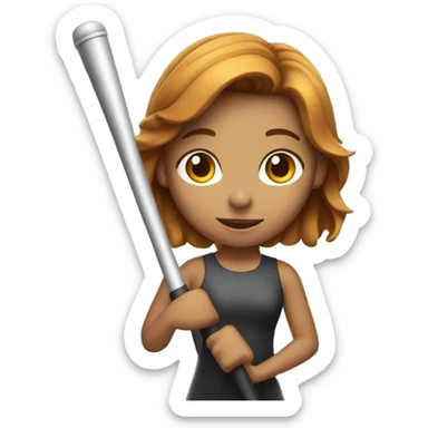 a caramel haired girl with a baton sticker