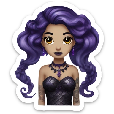 goth mermaid hime girl sticker