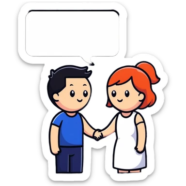 couple embracing with speech bubble saying tumse sticker