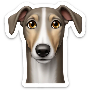 brown and white lurcher grey hound cross dog  sticker