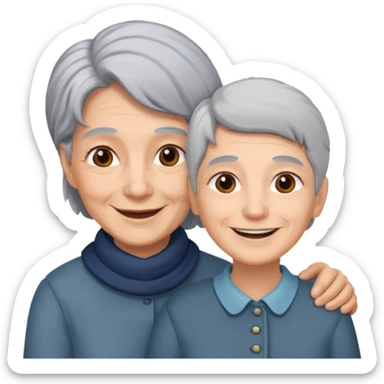 lo mismo que estas haciendo solo coloca alado de la abuela un hombre joven  sticker