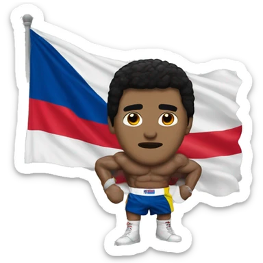 Rocky Balboa with a colombian flag sticker