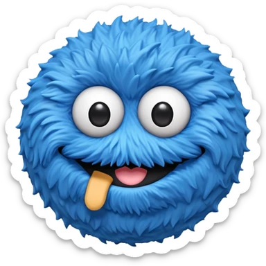 give me a cute aesthetic blue cookie monster sticker