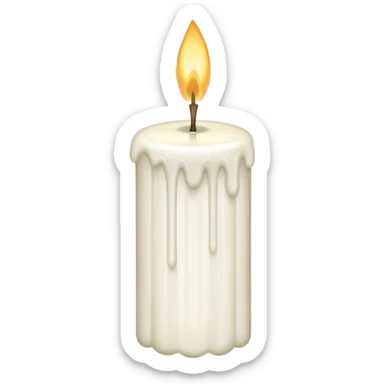 Thin and long Candle dripping wax as if someone is holding it sticker