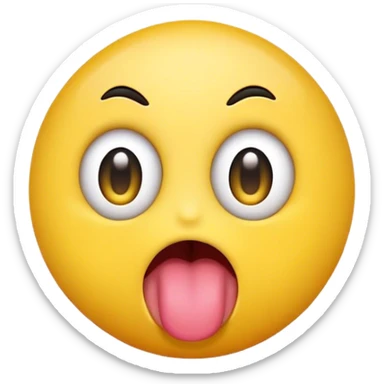 Emoji with wide eyes and tongue sticking out  sticker