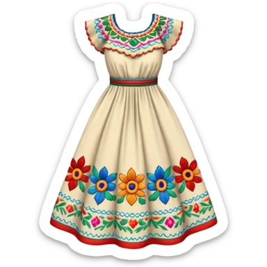 mexican patterned dress sticker