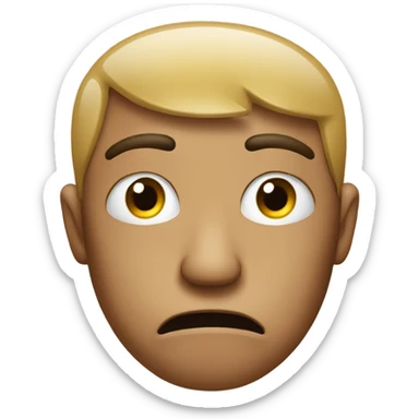 dissapointed face with hand on fac sticker