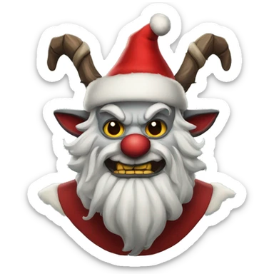 Krampus dressed as santa sticker
