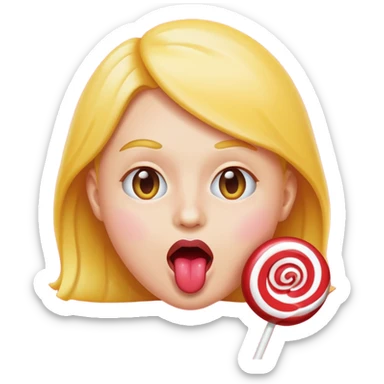 Dil cıkaran(😜) emoji şeker yiyor sticker