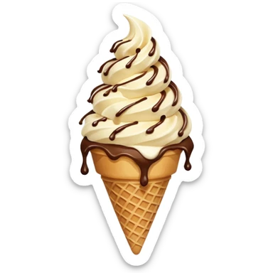 Decadent soft serve ice cream sticker
