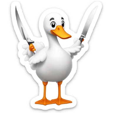 silly goose with knife sticker