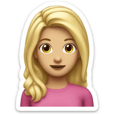 blonde girl with half up half down  sticker