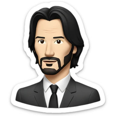Portrait of Keanu Reeves wearing a suit sticker