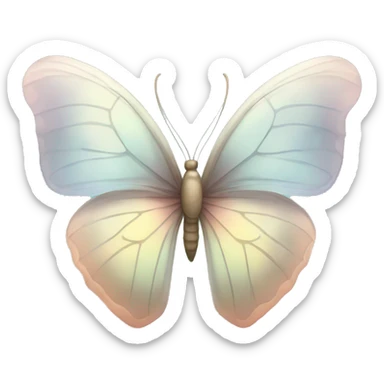 An ethereal butterfly with delicate, semi-transparent wings sticker