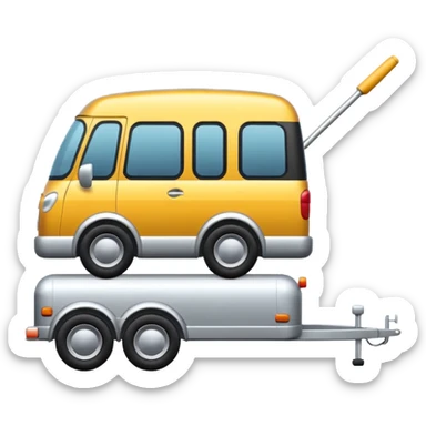 car with towbar pulling a  trailer  sticker