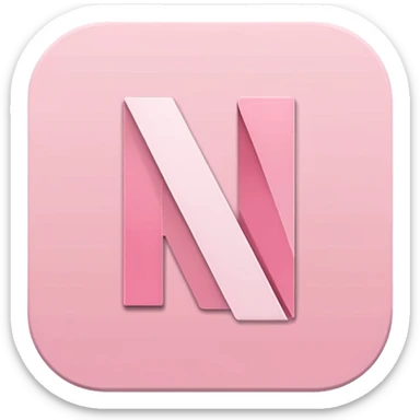 Netflix aesthetic "N" logo in pastel pink sticker