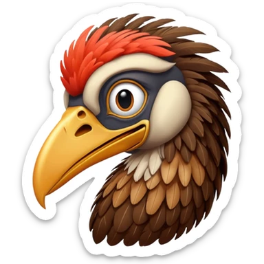 terror bird with long scary beak sticker