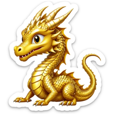 small gold dragon sticker