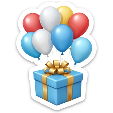 Please make light blue and white balloons too, make several and tie them to a gift, the gifts with the most balloons sticker