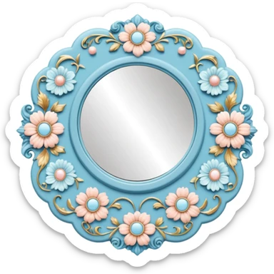 vintage rococo pastel blue eyeshadow palette  sticker