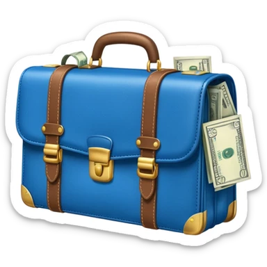 BLUE briefcase AND MONEY sticker