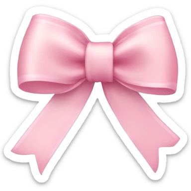 light pink ribbon bow sticker