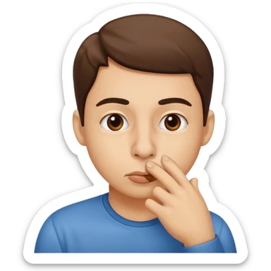 Create an emoji that is picking his nose make it a circle emoji  sticker