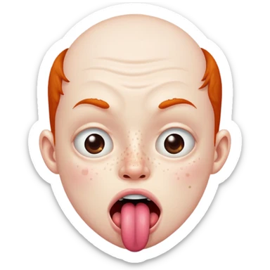 ugly 🥺👀 emoji with tongue out sticker