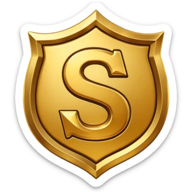 Create a custom emoji badge featuring a stylized, glossy letter “S”. Design it in the Gold rank theme from League of Legends. Use warm gold metallic textures, bright highlights, and a noble, premium feel. Emblem-like and highly polished. sticker