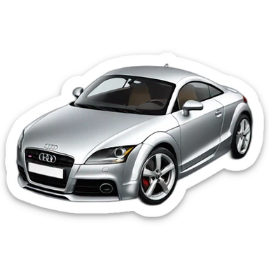 Audi TT silver 3/4 view sticker