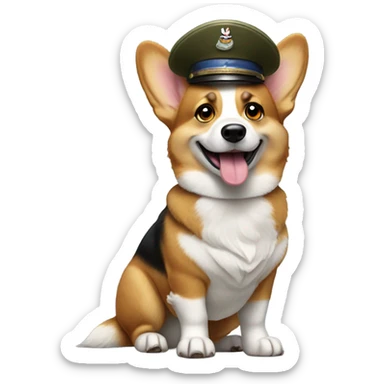 Saluting corgi sticker