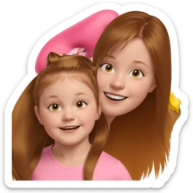 smiling girls with long hair sticker