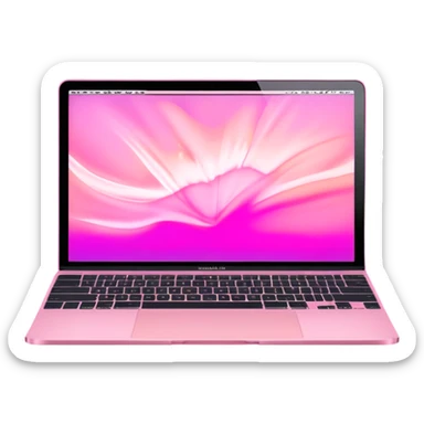 Create me a pink mabook desktop screen sticker