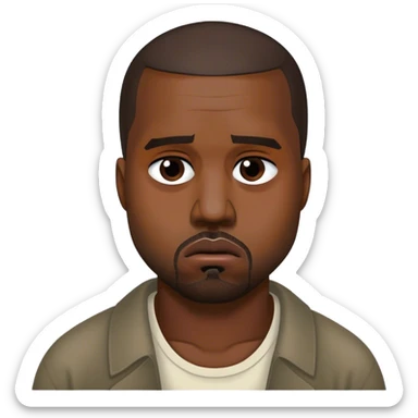 kanye west, extremely sad and crying sticker